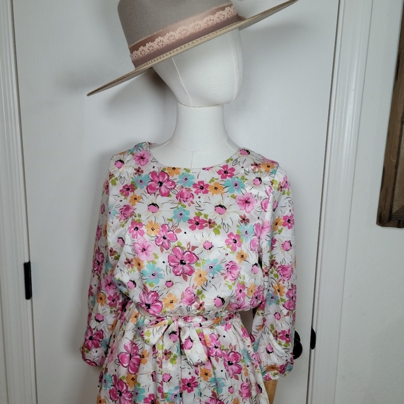 Hayden Los Angeles Pink Fit & Flare Spring Floral Dress Size Small - Picture 3 of 13